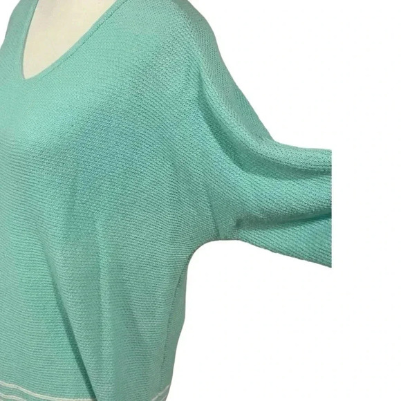 Chico’s size 3 (16) linen blend half-sleeve v-neck sweater - Picture 2 of 10